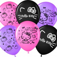 Воздушные шары "С Днем рождения Hello Kitty"